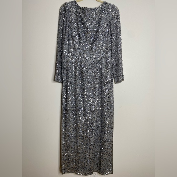 Vintage Scala Silver‎ Sequin Silk Maxi Gown 6 - Picture 7 of 7